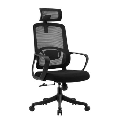A2302B Chaise de bureau à dos haut exécutif en maille noire