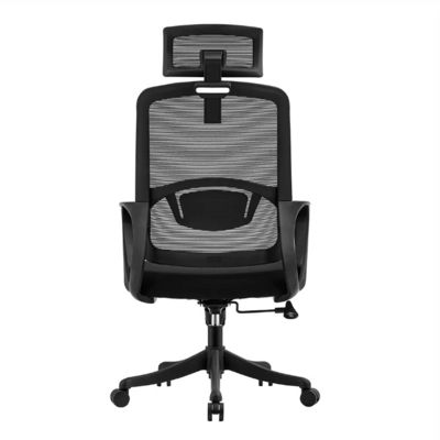 A2302B Chaise de bureau à dos haut exécutif en maille noire