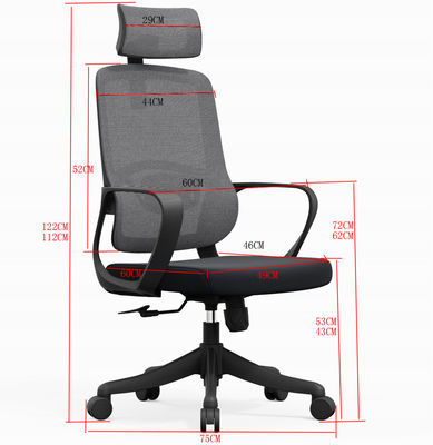 A2302B Chaise de bureau à dos haut exécutif en maille noire