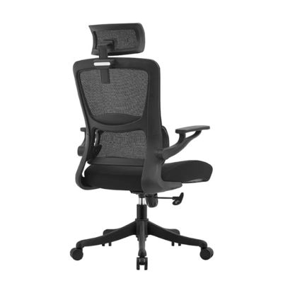 Chaise de bureau ergonomique avec support lombaire à dos élevé Chaise de bureau pivotante en maille noire exécutive