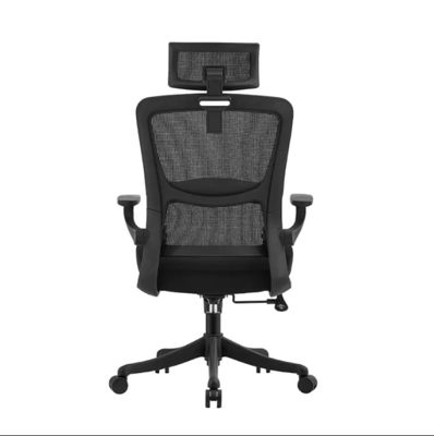 Chaise de bureau ergonomique avec support lombaire à dos élevé Chaise de bureau pivotante en maille noire exécutive