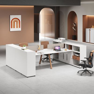 Meubles de bureau modernes 2 4 6 Personnes Parties de bureau Table Cubicle Bureau de poste de travail Bureau avec grand placard