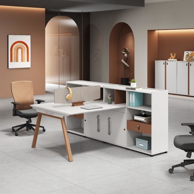 Meubles de bureau modernes 2 4 6 Personnes Parties de bureau Table Cubicle Bureau de poste de travail Bureau avec grand placard