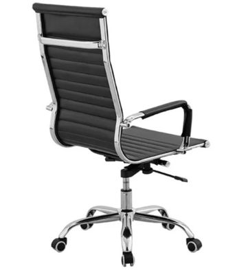 Chaise de bureau en cuir Pu, chaise de bureau à dos élevé, chaise en cuir réglable.