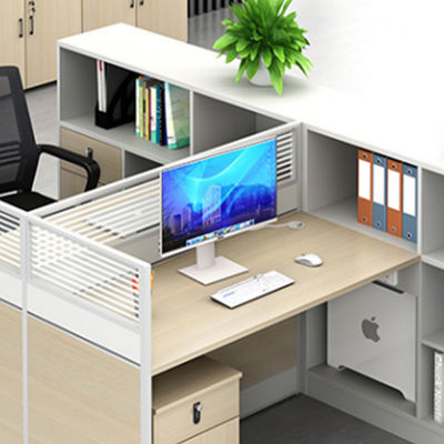 Tableau de bureau et chaise de bureau moderne simple et simple Combinaison de 2 personnes Cubicle modulaire en bois Bureau poste de travail Bureau