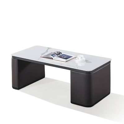 Tableau de café rectangulaire moderne Salle de séjour Plate de thé White Rock Table de thé de bureau simple