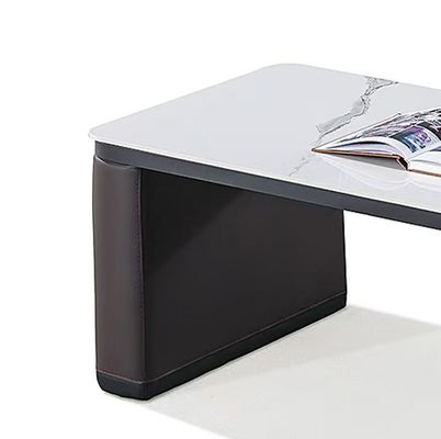 Tableau de café rectangulaire moderne Salle de séjour Plate de thé White Rock Table de thé de bureau simple