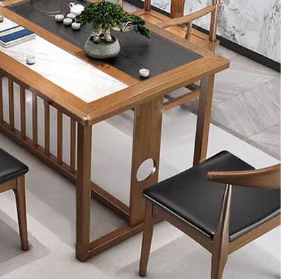 Table à thé en marbre Meubles de bureau Réception Table à thé Réception de bureau Combinaison avec 5 chaises
