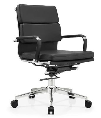 Pu Chef en cuir cadre métallique à dos moyen mobilier de bureau ergonomique bureau pivotant réglable chaise de bureau