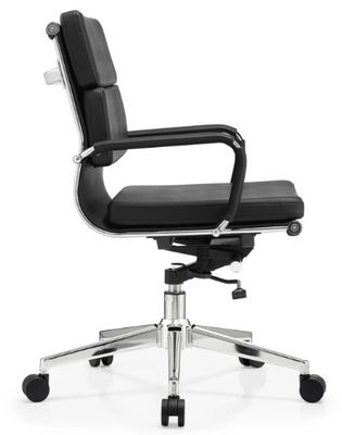 Pu Chef en cuir cadre métallique à dos moyen mobilier de bureau ergonomique bureau pivotant réglable chaise de bureau