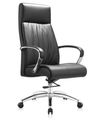 Chaise de bureau pivotante réglable ergonomie à dos haut en cuir PU