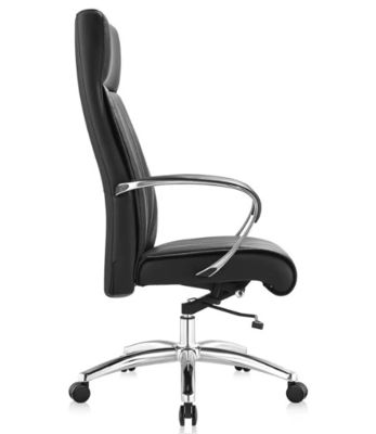 Chaise de bureau pivotante réglable ergonomie à dos haut en cuir PU