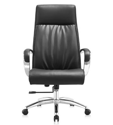 Chaise de bureau pivotante réglable ergonomie à dos haut en cuir PU