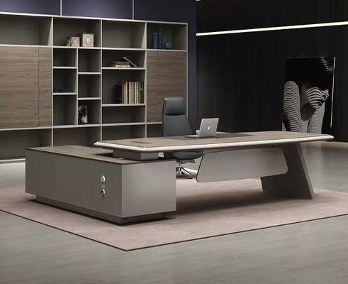 Bureau moderne en forme de L Bureau de bureau ergonomie haut de gamme Bureau de bureau exécutif Bureau et chaise Directeur Général Bureau en bois