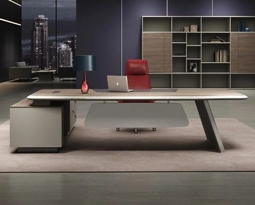 Bureau moderne en forme de L Bureau de bureau ergonomie haut de gamme Bureau de bureau exécutif Bureau et chaise Directeur Général Bureau en bois