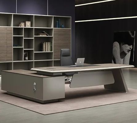 Table haute qualité pour le chef de la direction Meubles de bureau modernes Bureau de luxe Bureau de bureau Bureau de bureau Table de bureau avec table latérale et tiroir