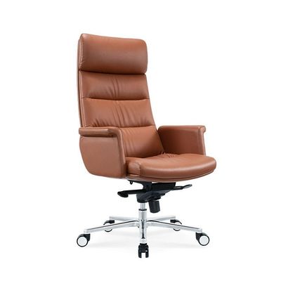 Fourniture d'usine de meubles de bureau chaise de bureau en cuir avec pieds plats en alliage d'aluminium chaise de bureau ergonomique pour le lieu de travail