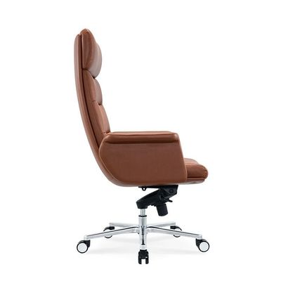 Fourniture d'usine de meubles de bureau chaise de bureau en cuir avec pieds plats en alliage d'aluminium chaise de bureau ergonomique pour le lieu de travail