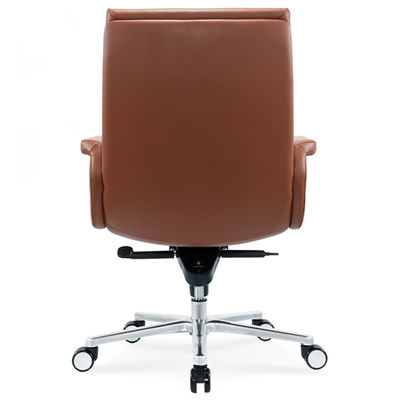 Chaise de bureau ergonomique roue chrome flexible pratique en cuir pivotant en PU Chef Directeur Chaise du personnel Massage rotatif moderne