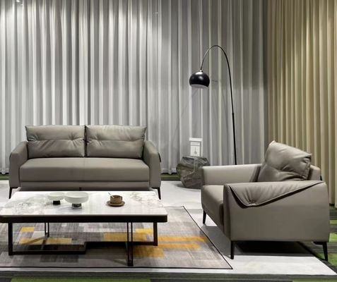 Sofa en cuir de bureau moderne à double réception ensemble d' éponge haute résilience en cuir de haute qualité idéal pour les réunions d' affaires