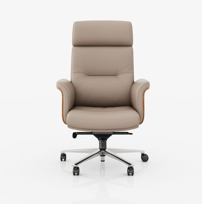 Chaise de bureau haut de l' arrière en cuir réel repose-tête réglable