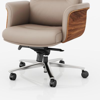 Chaise de bureau haut de l' arrière en cuir réel repose-tête réglable