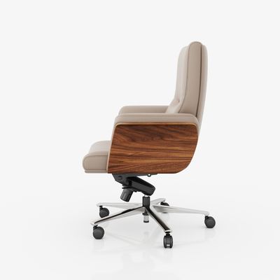 Méditerranée dos Chaise de bureau exécutive en cuir réel repose-tête réglable Vente à chaud