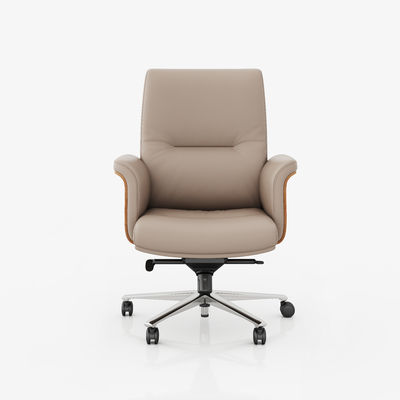 Méditerranée dos Chaise de bureau exécutive en cuir réel repose-tête réglable Vente à chaud