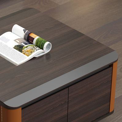 Minimaliste sur mesure en bois de forme carrée rangement salon de luxe table basse moderne