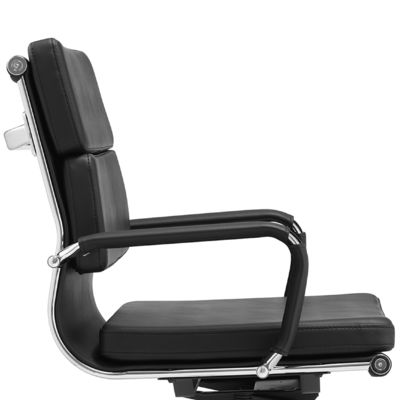 Pu Chef en cuir cadre métallique à dos moyen mobilier de bureau ergonomique bureau pivotant réglable chaise de bureau