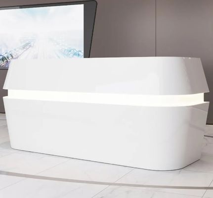 Moderne taille personnalisée forme ovale élégante mobilier de bureau blanc réception Bureau d'accueil