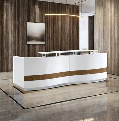 Commercial en gros de haute qualité simple courbe bureau bureau de réception comptoir de réception moderne