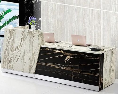 Bureau de réception moderne de luxe Meubles de bureau personnalisés Reception multi-personnes Bureau de réception