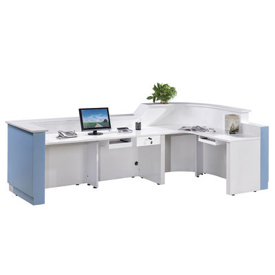 Bureau de réception de luxe blanc Bureau de réception moderne de surface solide Meuble de bureau