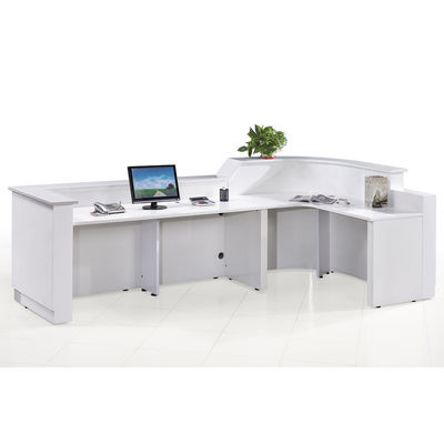 Bureau de réception de luxe blanc Bureau de réception moderne de surface solide Meuble de bureau