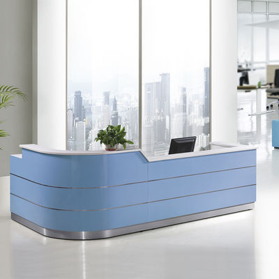 Bureau de réception de luxe blanc Bureau de réception moderne de surface solide Meuble de bureau