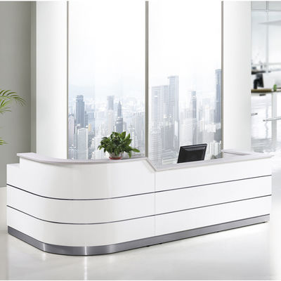 Bureau de réception de luxe blanc Bureau de réception moderne de surface solide Meuble de bureau