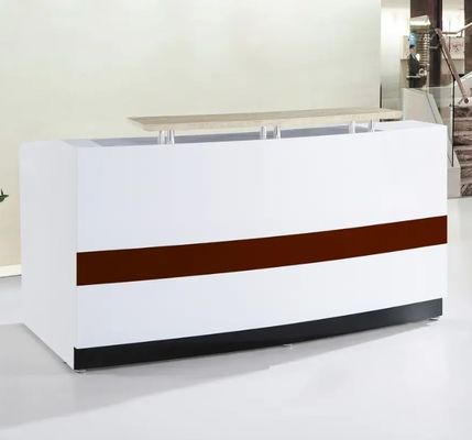 Vente à chaud Taille personnalisée Simple Grand Design Hôtel Bureau d'accueil Reception blanche Table de comptoir Bureau de salon de beauté moderne