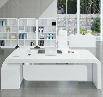 Meubles de bureau à vendre chaud peint en blanc bureau de bureau de chef chef bureau de bureau exécutif de luxe bureau de bureau exécutif moderne bureau pour le gestionnaire