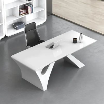 Simple peinture blanche moderne bureau exécutif patron bureau meubles de bureau lumière luxe président gestionnaire patron table