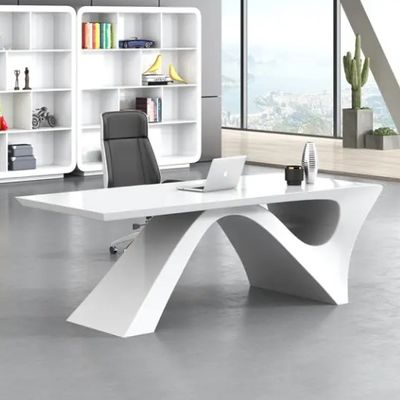 Simple peinture blanche moderne bureau exécutif patron bureau meubles de bureau lumière luxe président gestionnaire patron table
