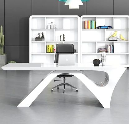 Simple peinture blanche moderne bureau exécutif patron bureau meubles de bureau lumière luxe président gestionnaire patron table