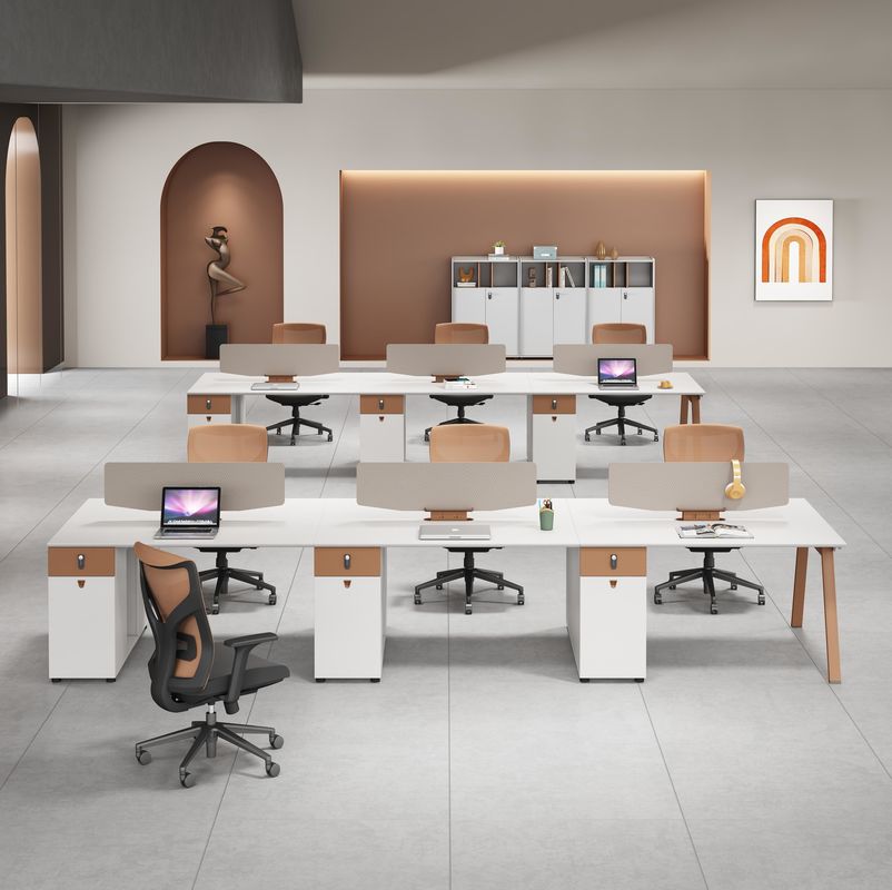 En bois 2 4 6 sièges Cubicles Bureau Station de travail Meubles de bureau Modulaire Bureau Bureau Station de travail
