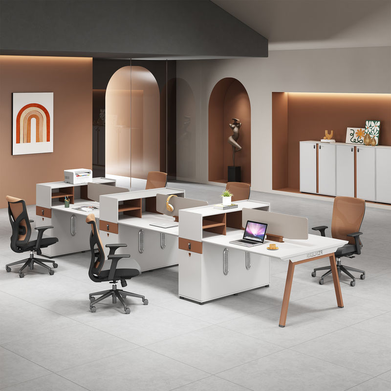 Moderne 2 4 6 Personnes Bureau Bureau Cubicle Bureau Bureau Bureau de travail Table ouverte Mobilier de bureau modulaire Bureau de travail Bureau
