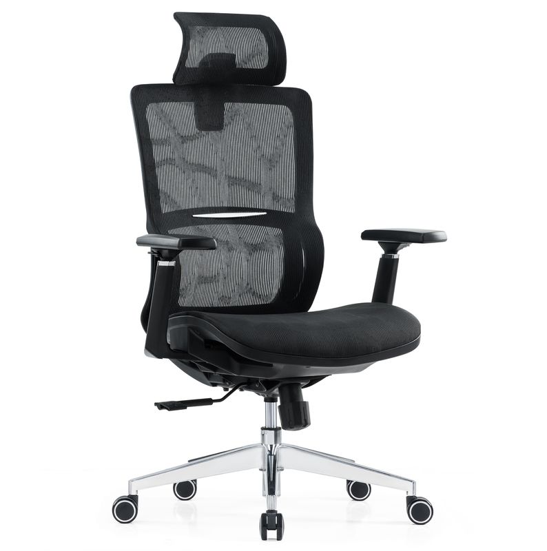Meubles en maillage noir soutien lombaire massage moderne en gros repos de bras confort tissu fauteuil de bureau ergonomique