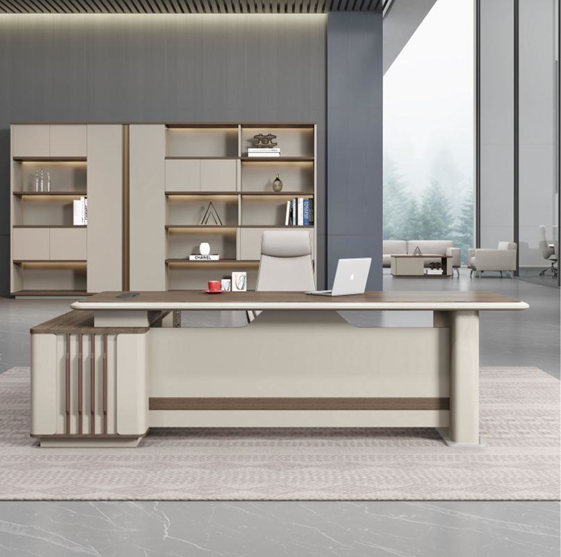 Moderne en forme de L Directeur Manger Solutions de mobilier de bureau Table et chaise