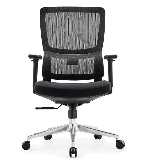 Chaise de bureau en maille ergonomique respirante à dos moyen, réglable en hauteur et pivotante