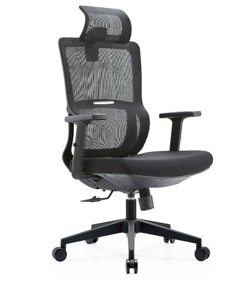 Meubles en maillage noir support lombaire massage moderne en gros repos de bras confort en tissu chaise de bureau ergonomique