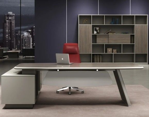 Bureau moderne en forme de L Bureau de bureau ergonomie haut de gamme Bureau de bureau exécutif Bureau et chaise Directeur Général Bureau en bois