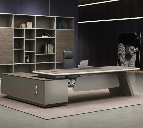 Table haute qualité pour le chef de la direction Meubles de bureau modernes Bureau de luxe Bureau de bureau Bureau de bureau Table de bureau avec table latérale et tiroir